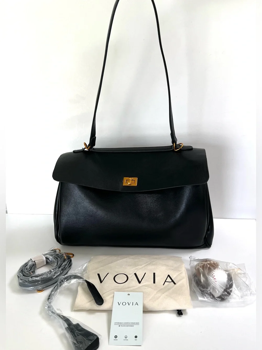 Vovia Bags Black Ciara Vintage Shoulder Bag
